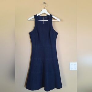 Banana Republic Y2k Paneled Twirl Fit Flare Dress Denim